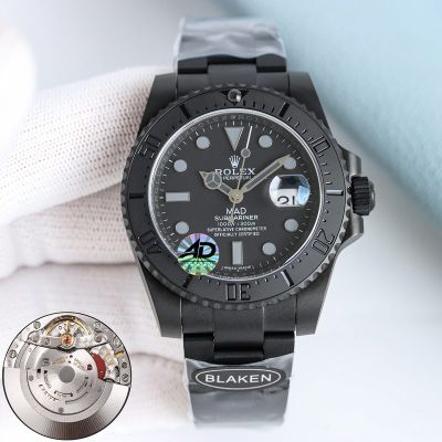 Rolex Submariner Blaken 3135 Movement 41mm Black Face Black Finishing Watch